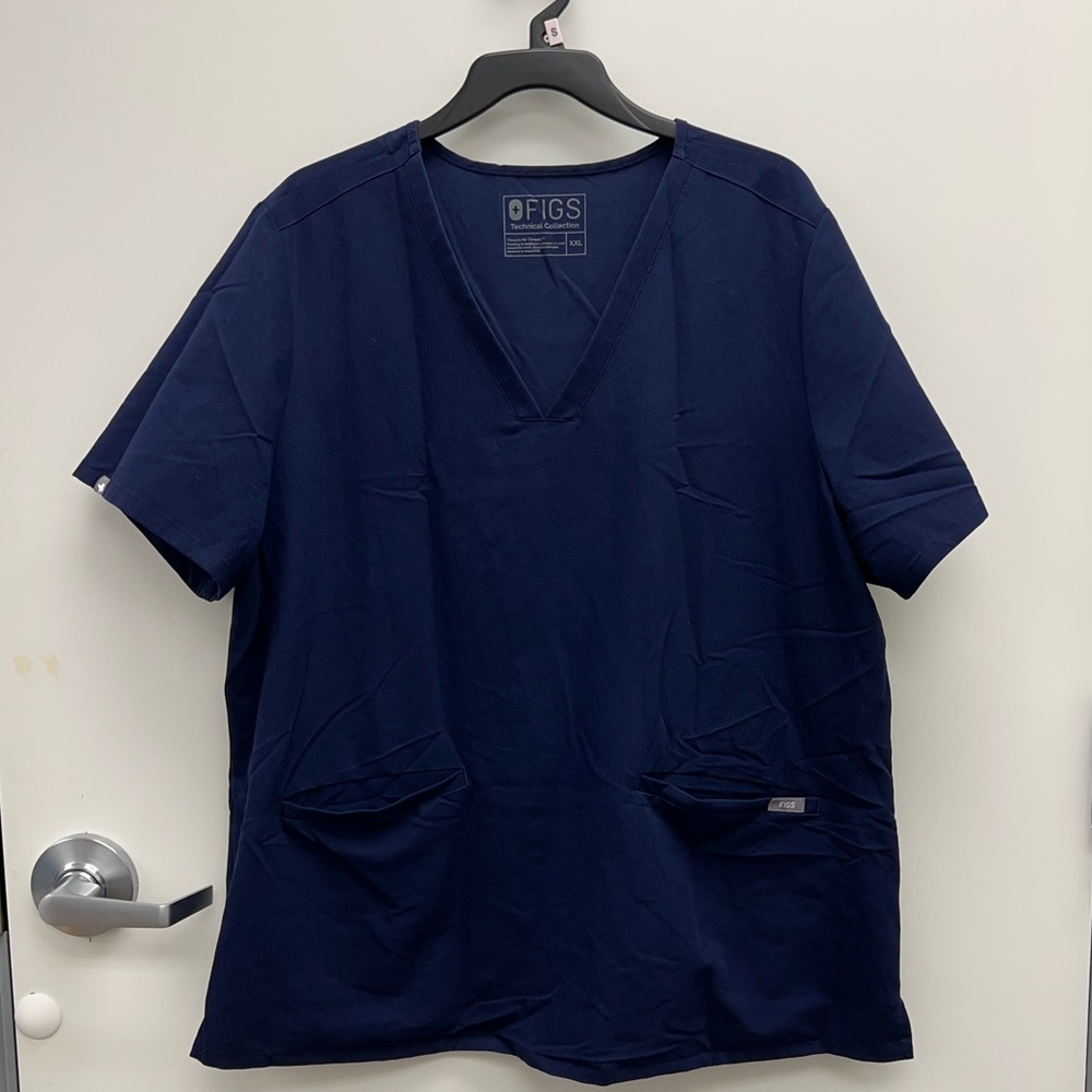 Figs Scrubs Navy Blue Casma 2XL Top & Yola XLP Pants Set